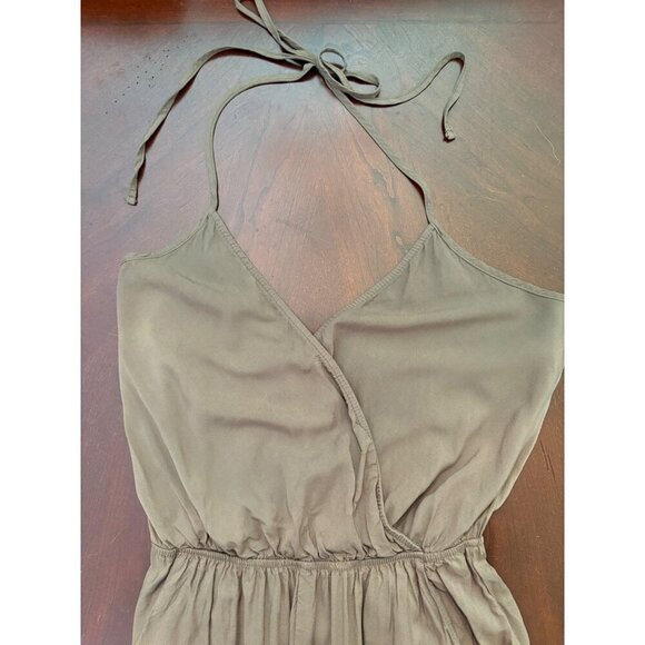 Lulu's Learning to Fly Olive Green Boho Casual Halter Jumpsuit Size Large - Picture 7 of 12